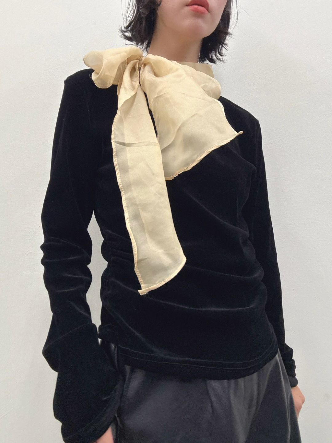 velour ribbon tops