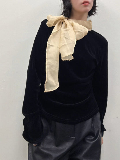 velour ribbon tops