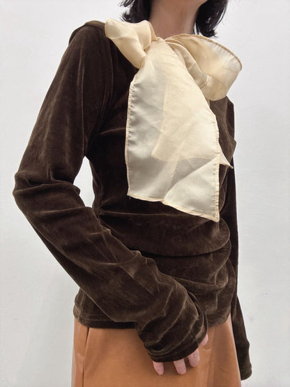 velour ribbon tops
