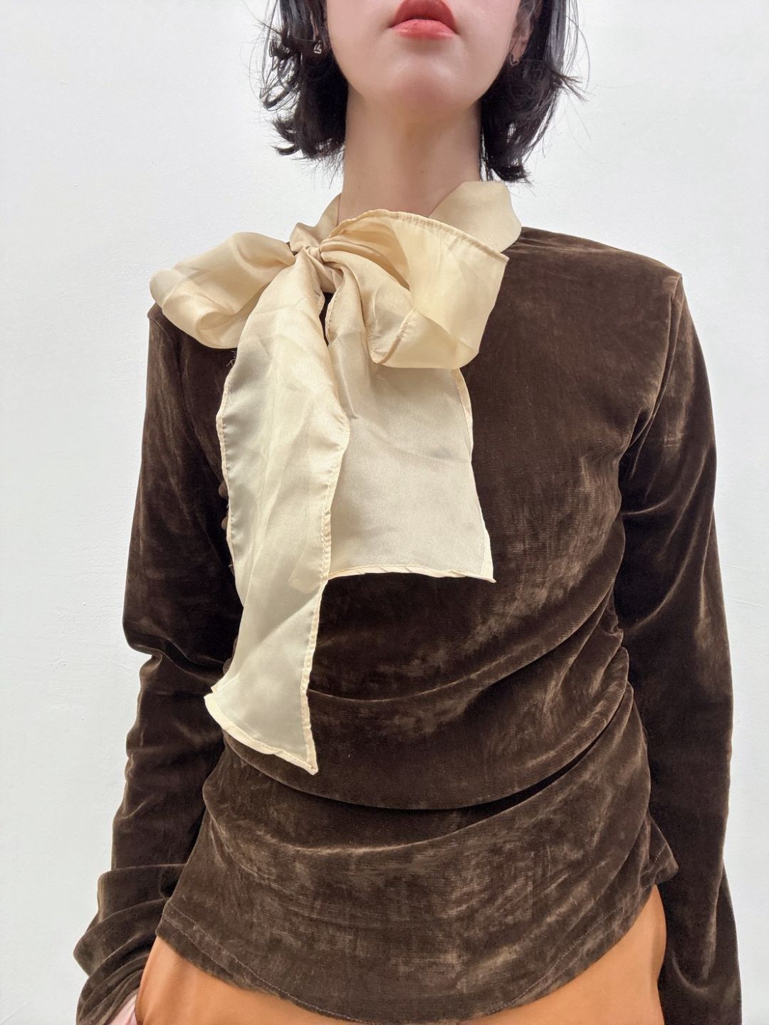 velour ribbon tops