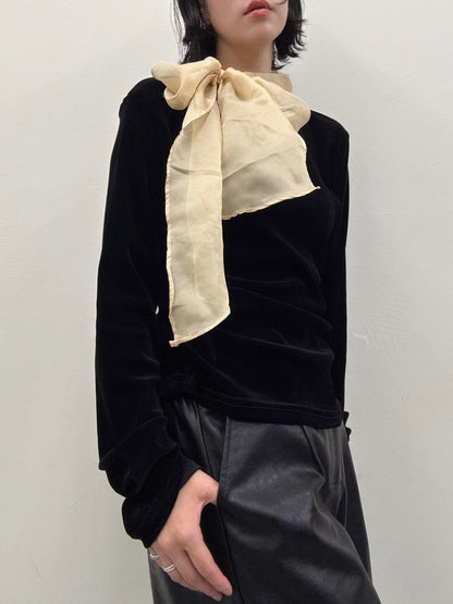 velour ribbon tops