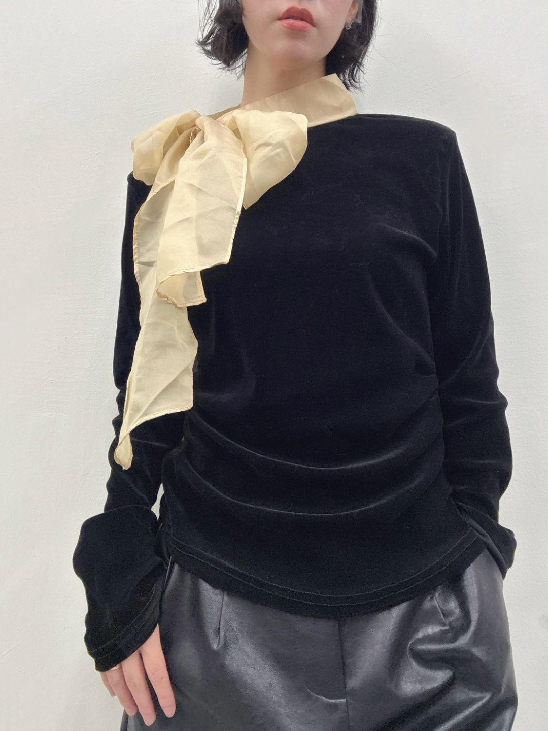 velour ribbon tops