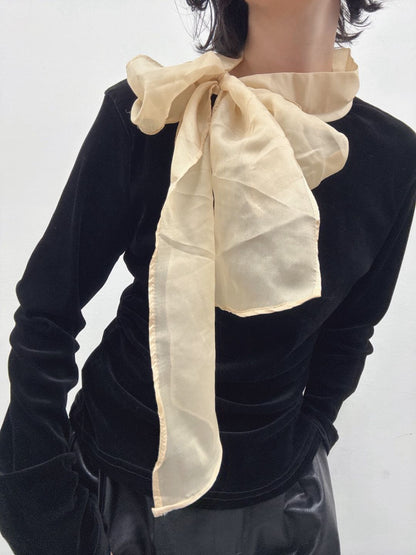 velour ribbon tops