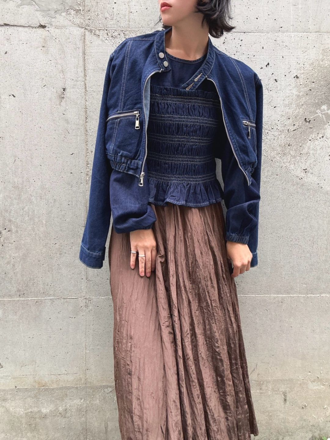 standcollar denim jacket