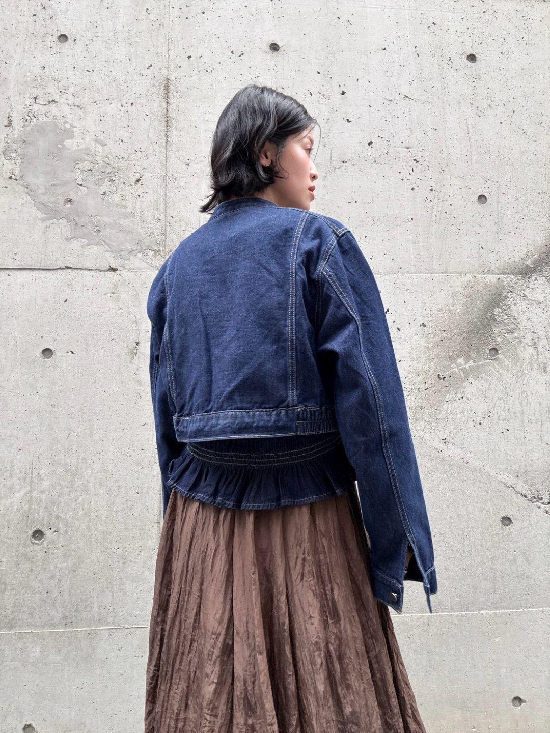 standcollar denim jacket