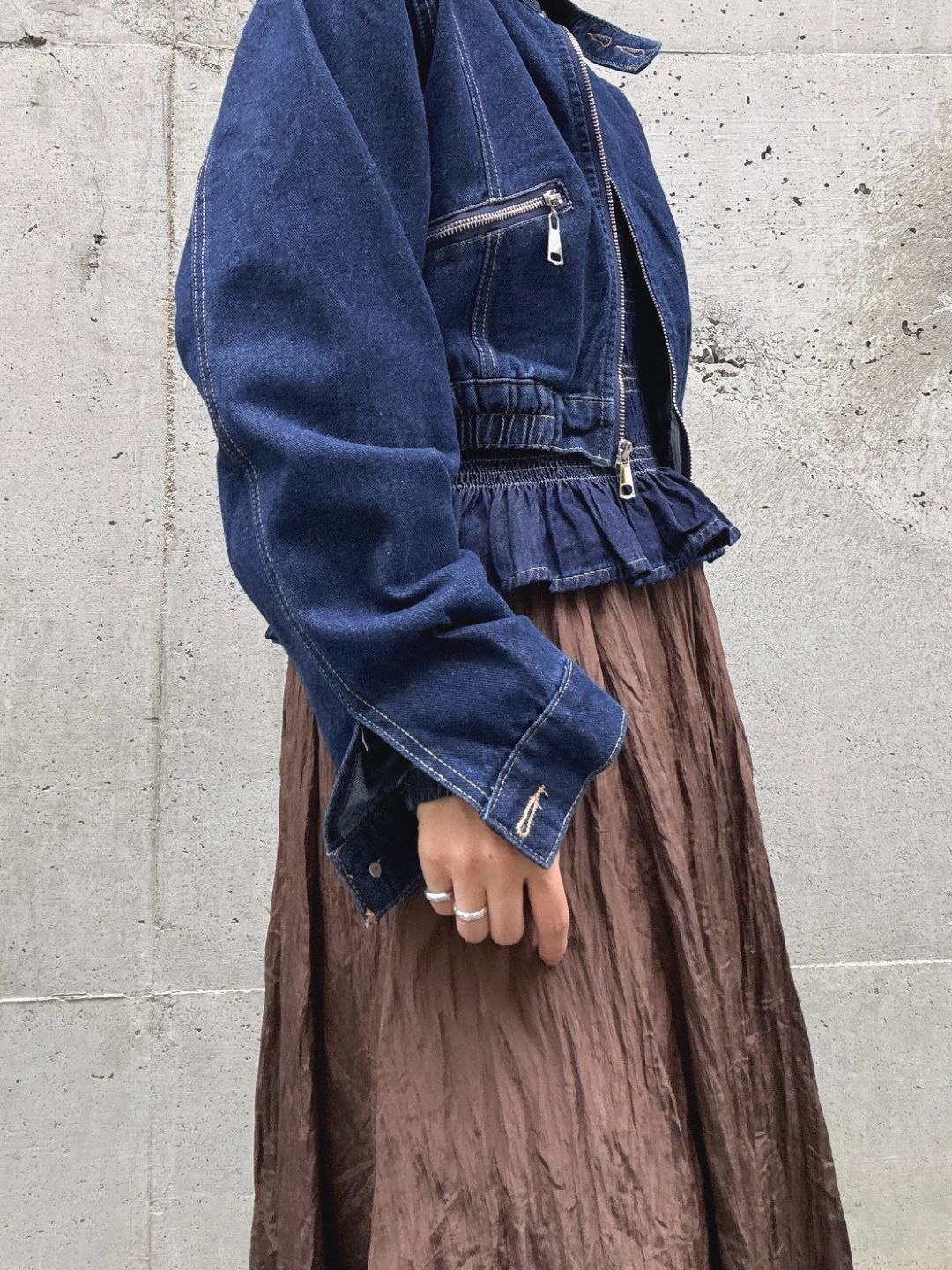 standcollar denim jacket