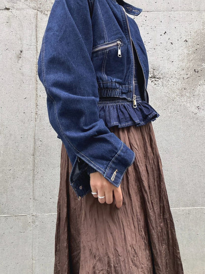 standcollar denim jacket