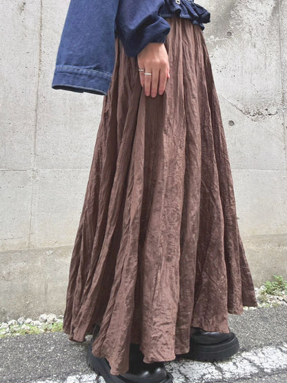 crinkleflare long skirt