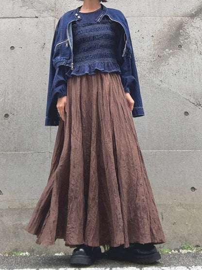 crinkleflare long skirt