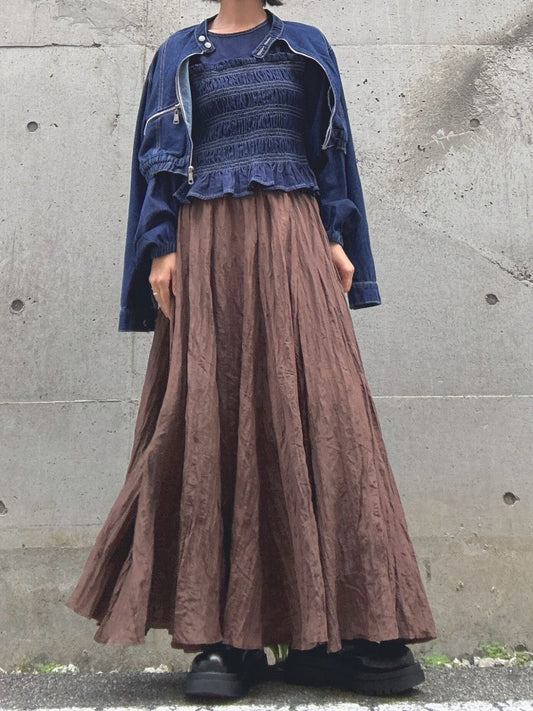 crinkleflare long skirt