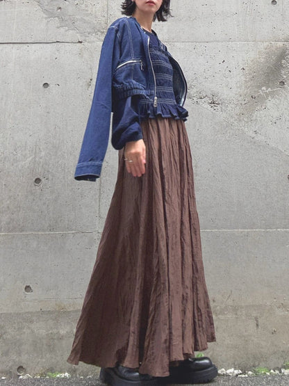crinkleflare long skirt