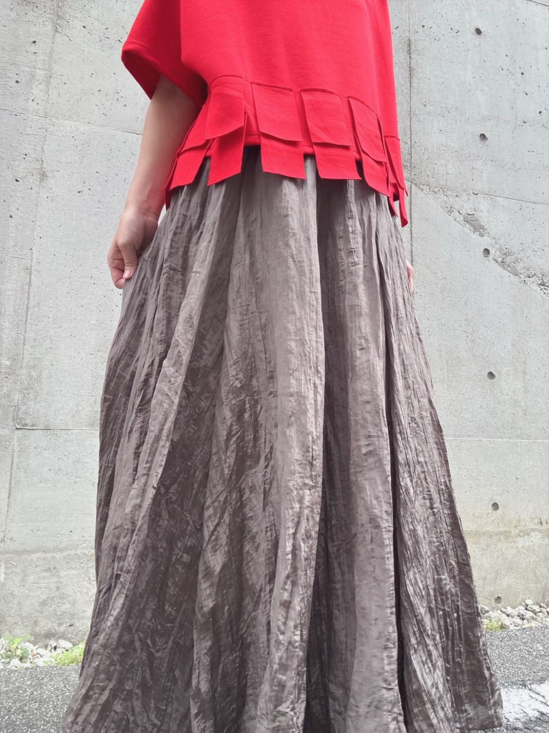 crinkleflare long skirt