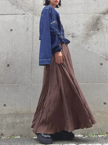 crinkleflare long skirt