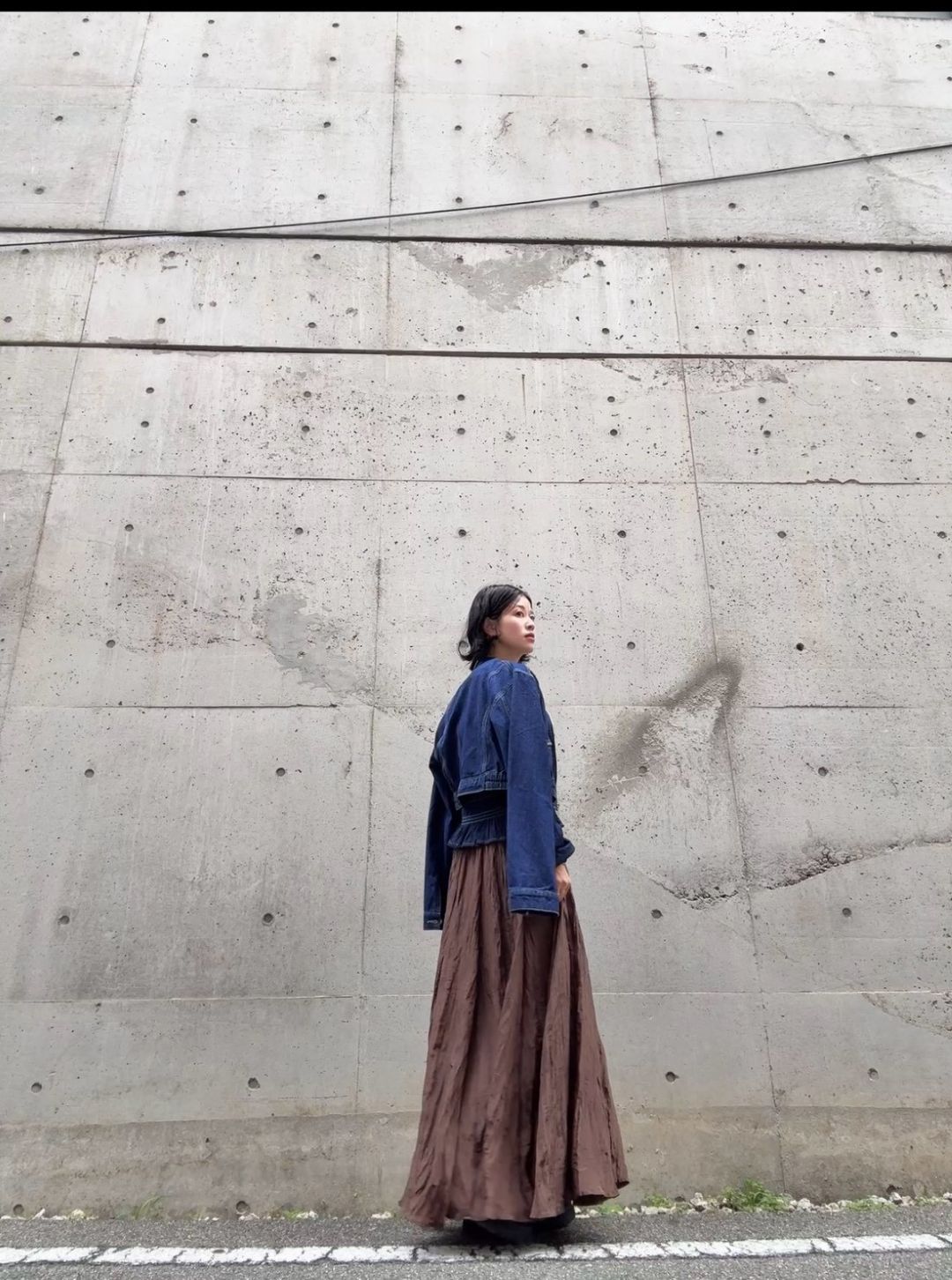 crinkleflare long skirt