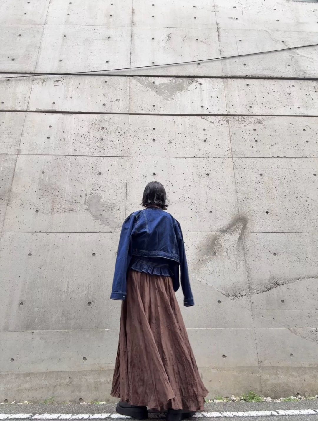 crinkleflare long skirt
