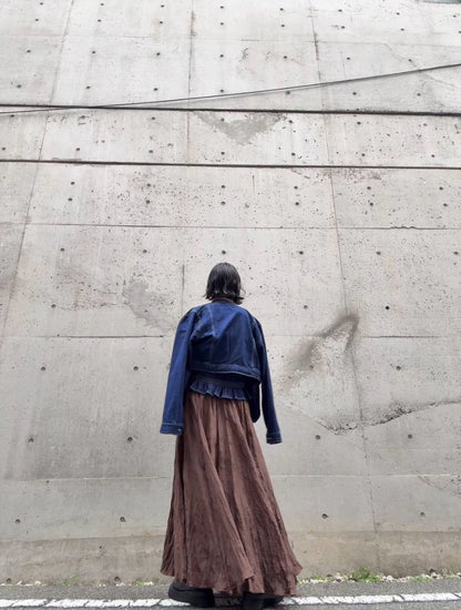 crinkleflare long skirt