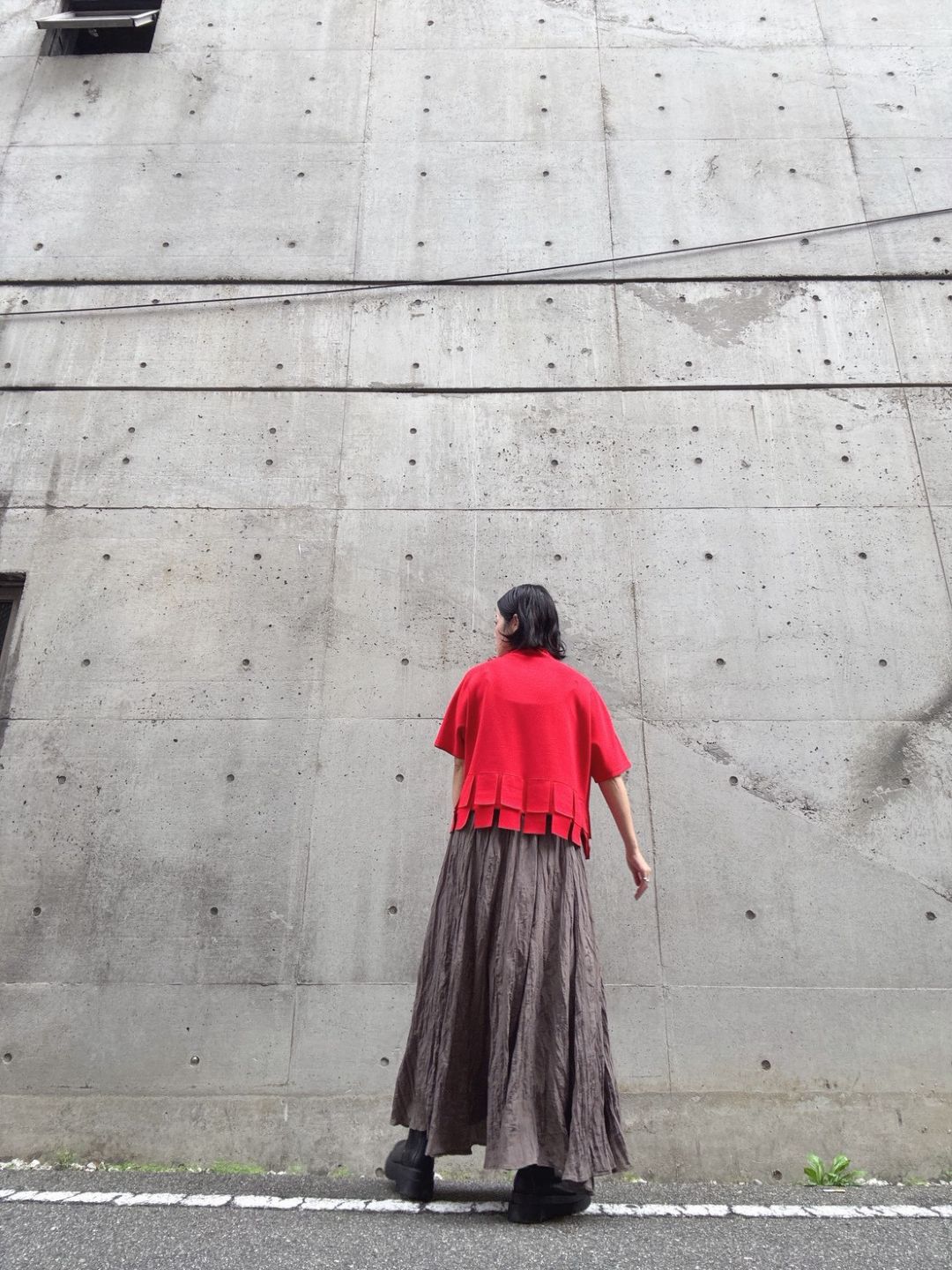 crinkleflare long skirt