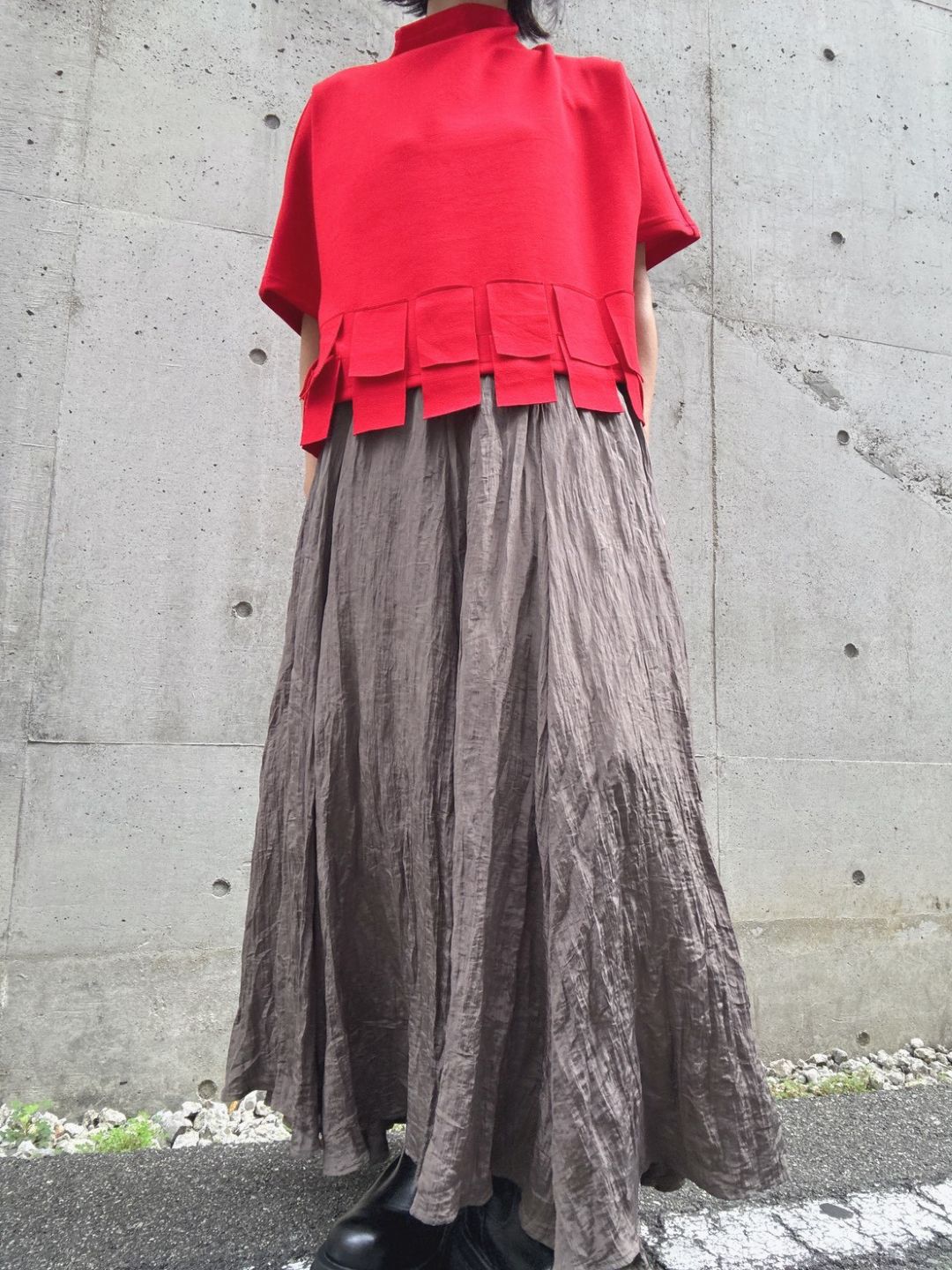 crinkleflare long skirt