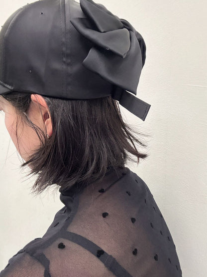 bijou ribbon cap