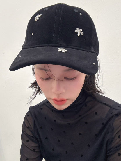 velvet bijou flower cap