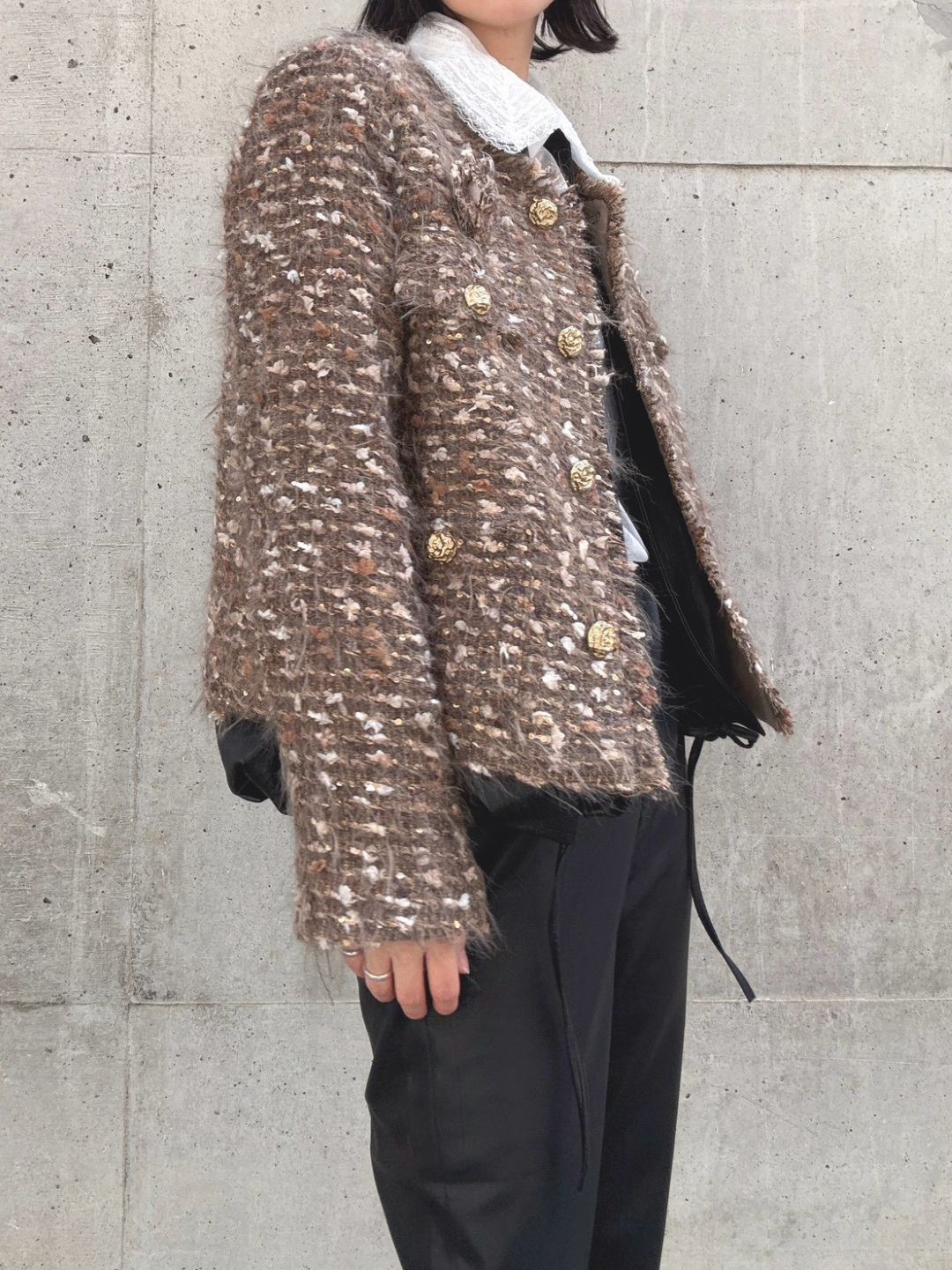 sequin tweed jacket