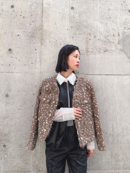 sequin tweed jacket