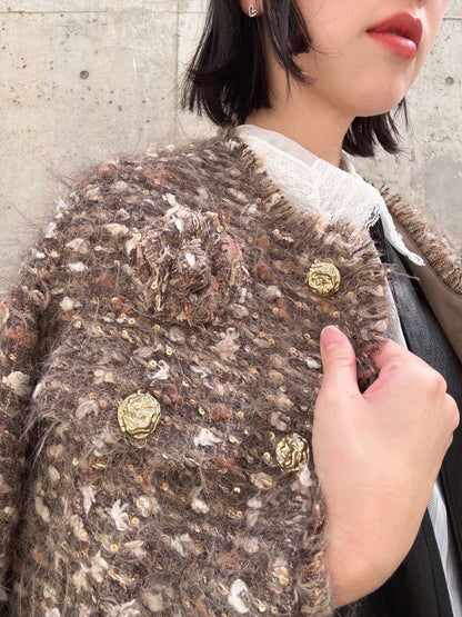 sequin tweed jacket