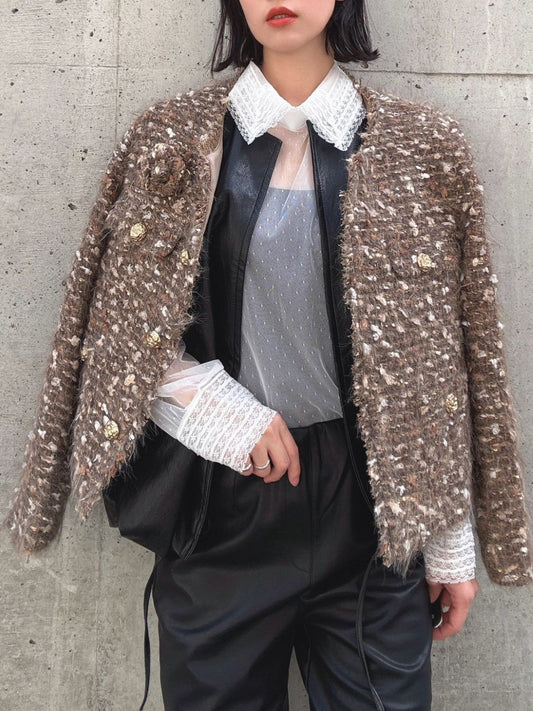sequin tweed jacket