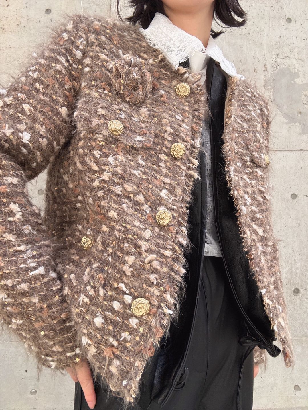 sequin tweed jacket