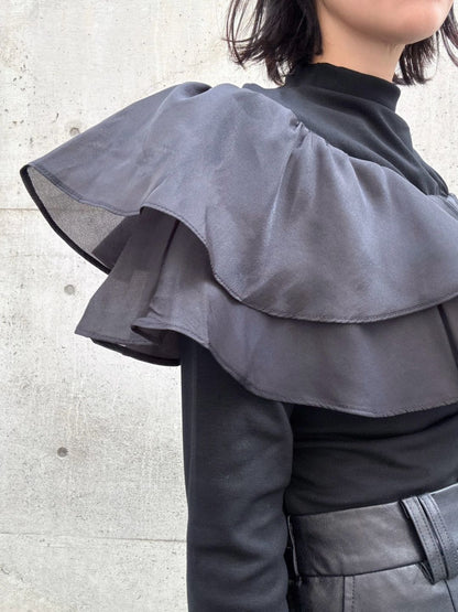 satin frill layered top