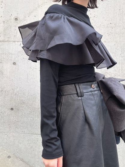 satin frill layered top