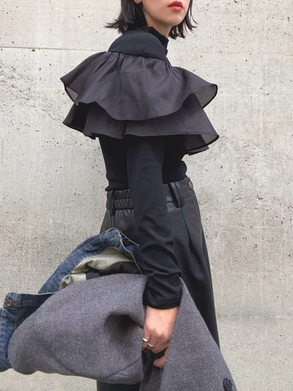 satin frill layered top