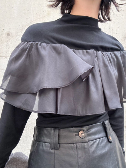 satin frill layered top