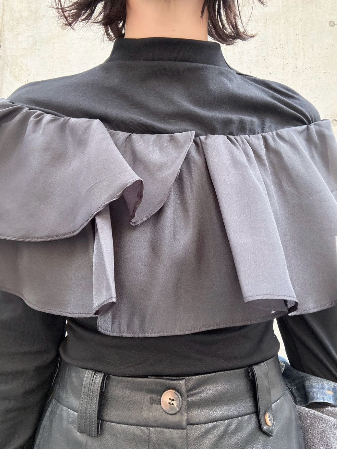 satin frill layered top