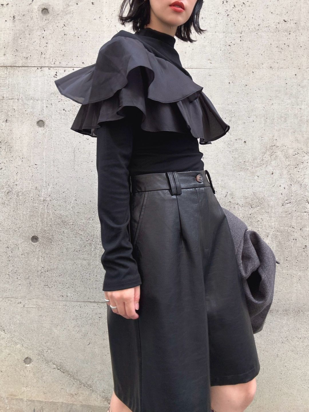 satin frill layered top
