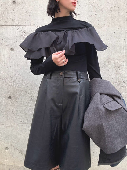 satin frill layered top