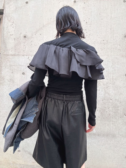 satin frill layered top