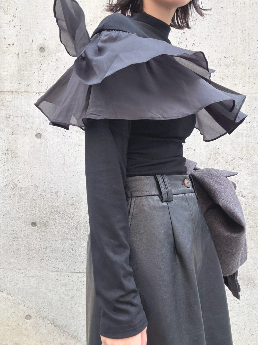 satin frill layered top
