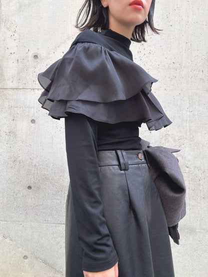 satin frill layered top