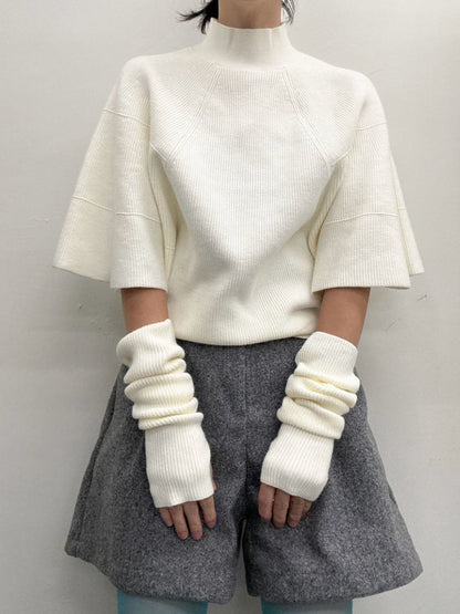 Knit Poncho with Arm Warmers