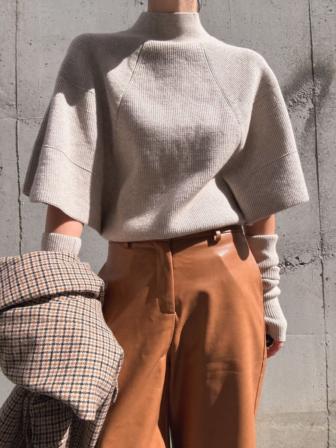 Knit Poncho with Arm Warmers