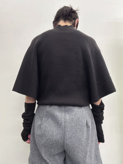 Knit Poncho with Arm Warmers