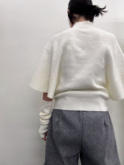 Knit Poncho with Arm Warmers