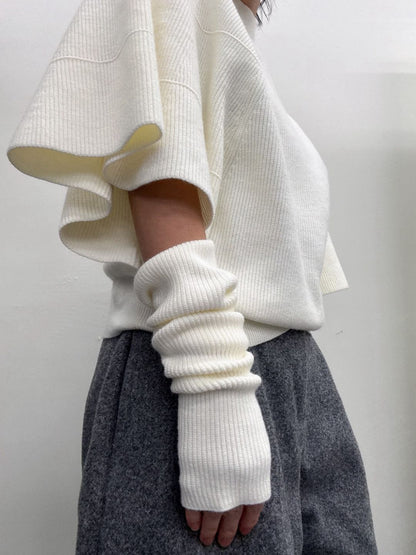 Knit Poncho with Arm Warmers