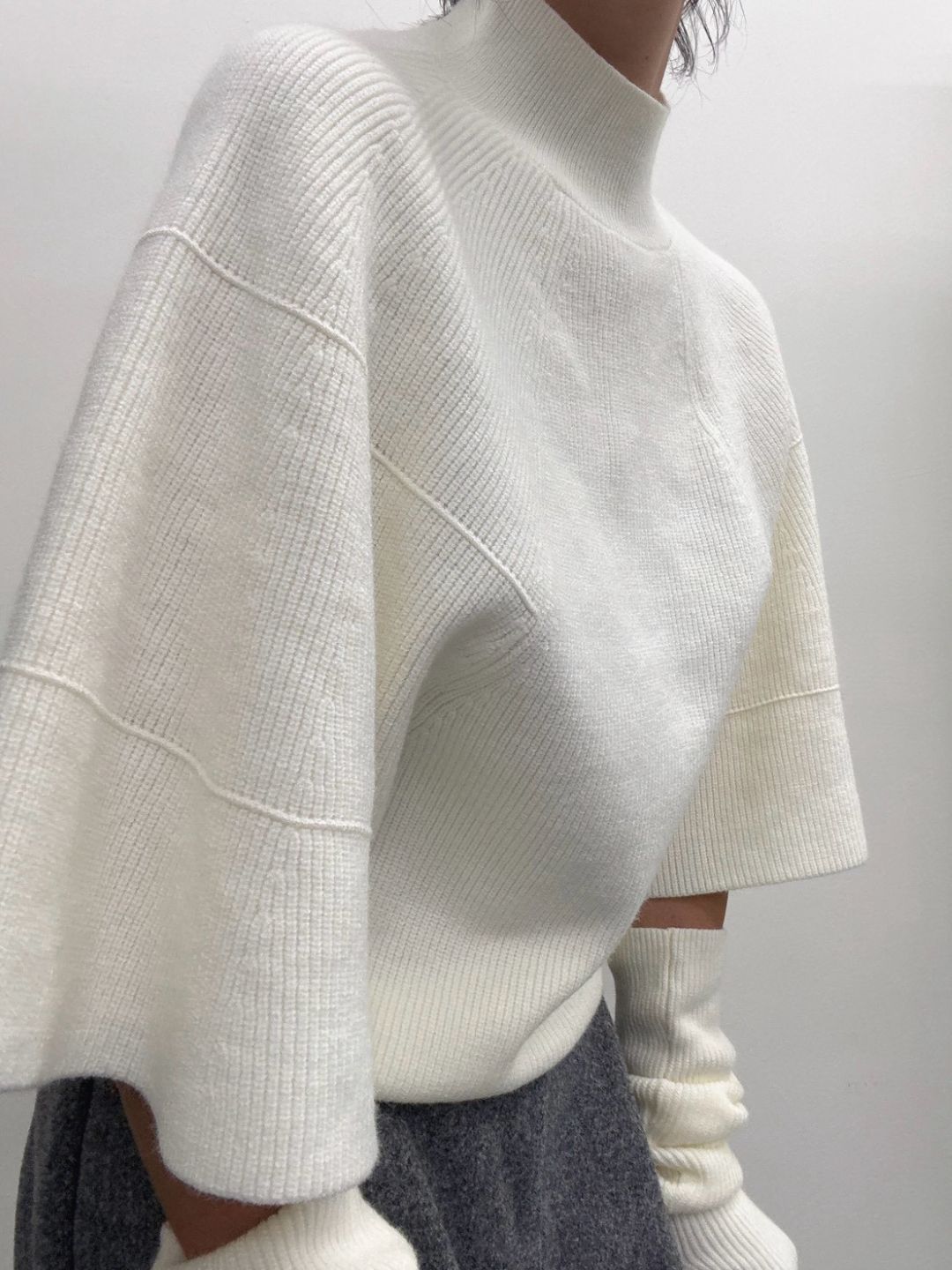 Knit Poncho with Arm Warmers