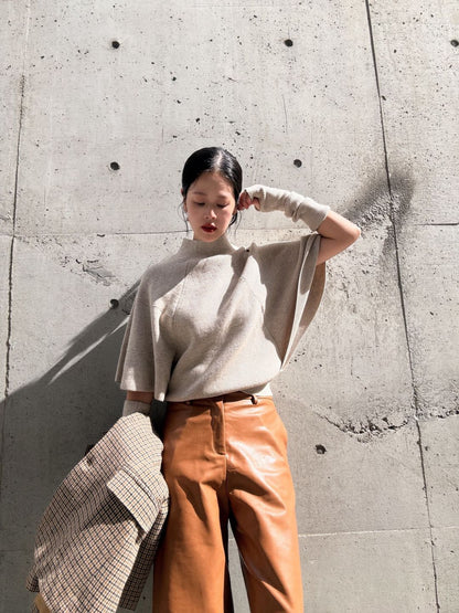 Knit Poncho with Arm Warmers