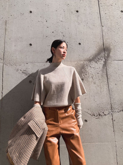 Knit Poncho with Arm Warmers