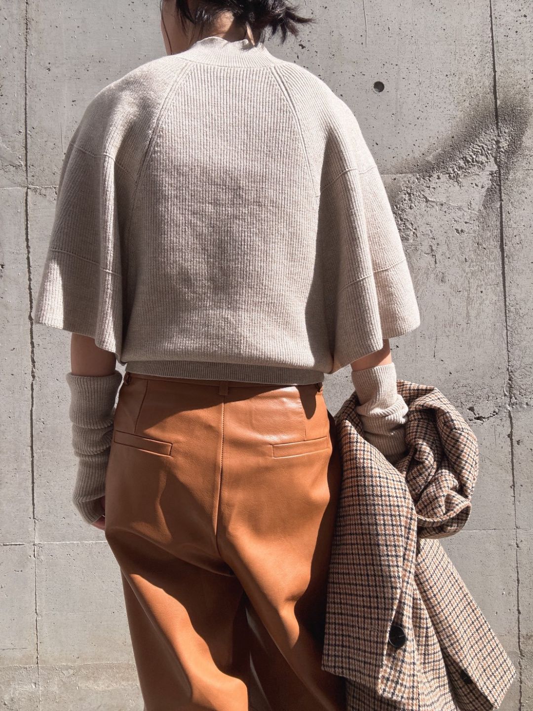 Knit Poncho with Arm Warmers