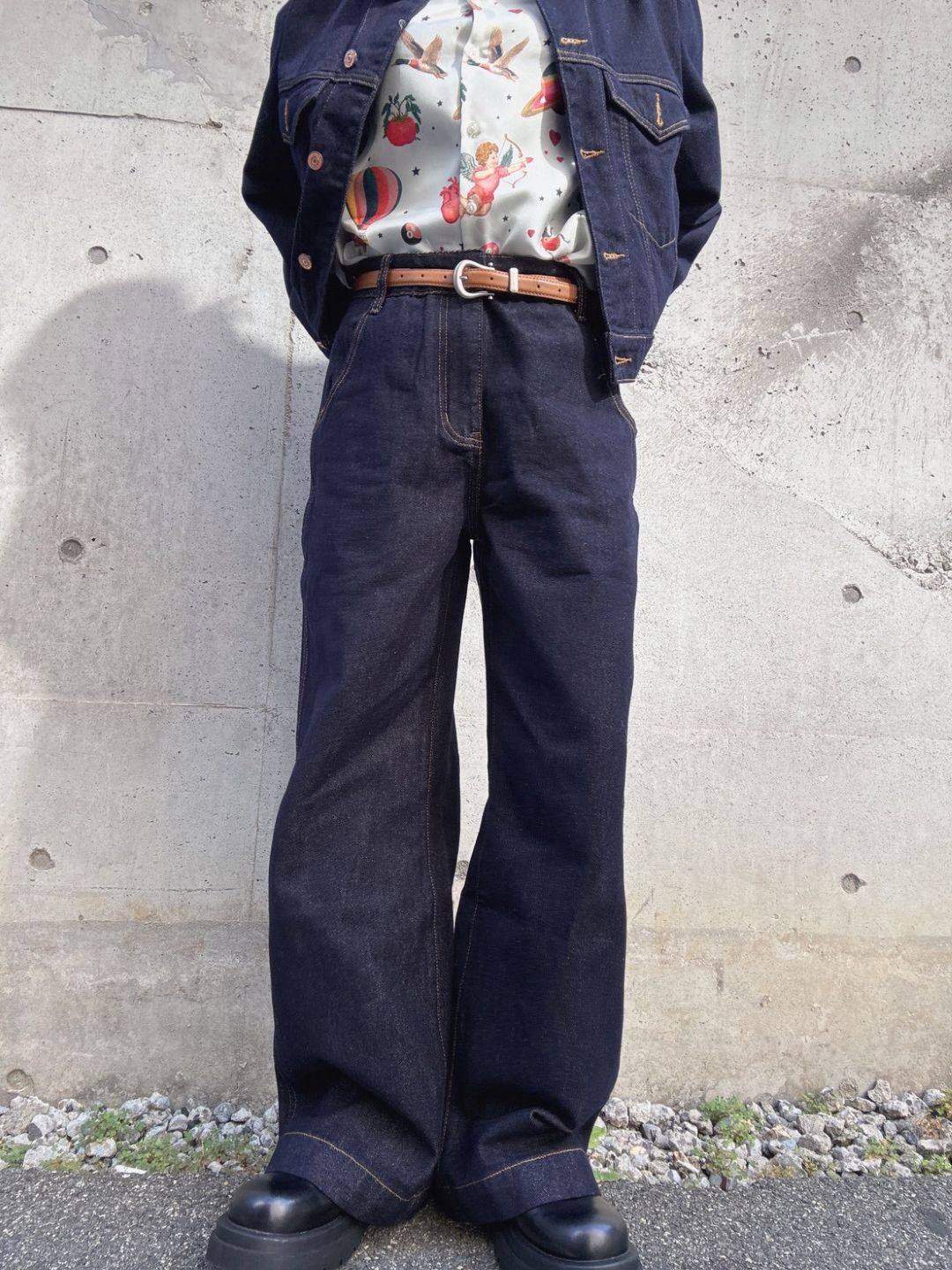 denim waide pants