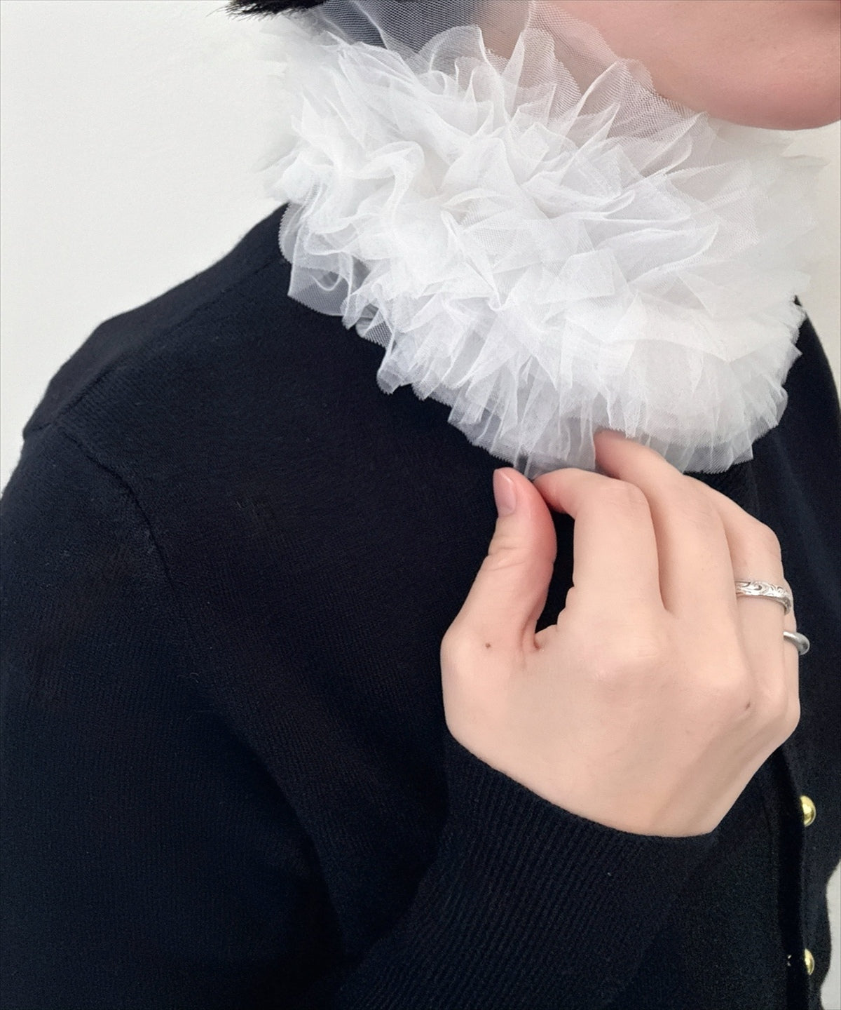 tulle volume false collar